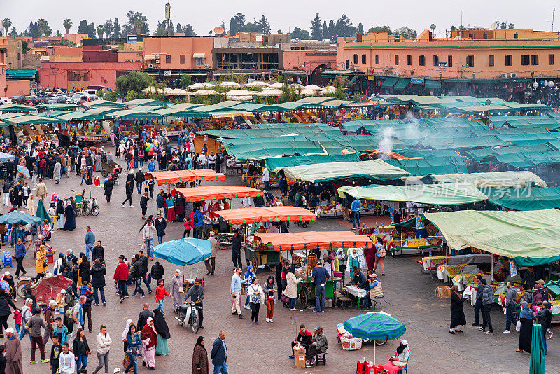 摩洛哥马拉喀什Djemaa El Fna广场